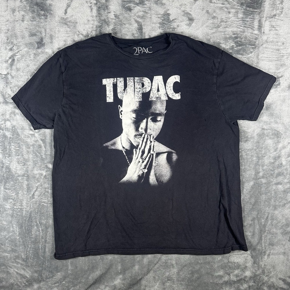 Tupac Shakur Graphic T Shirt Men's XL Black Rap Tee Hip Hop 2Pac